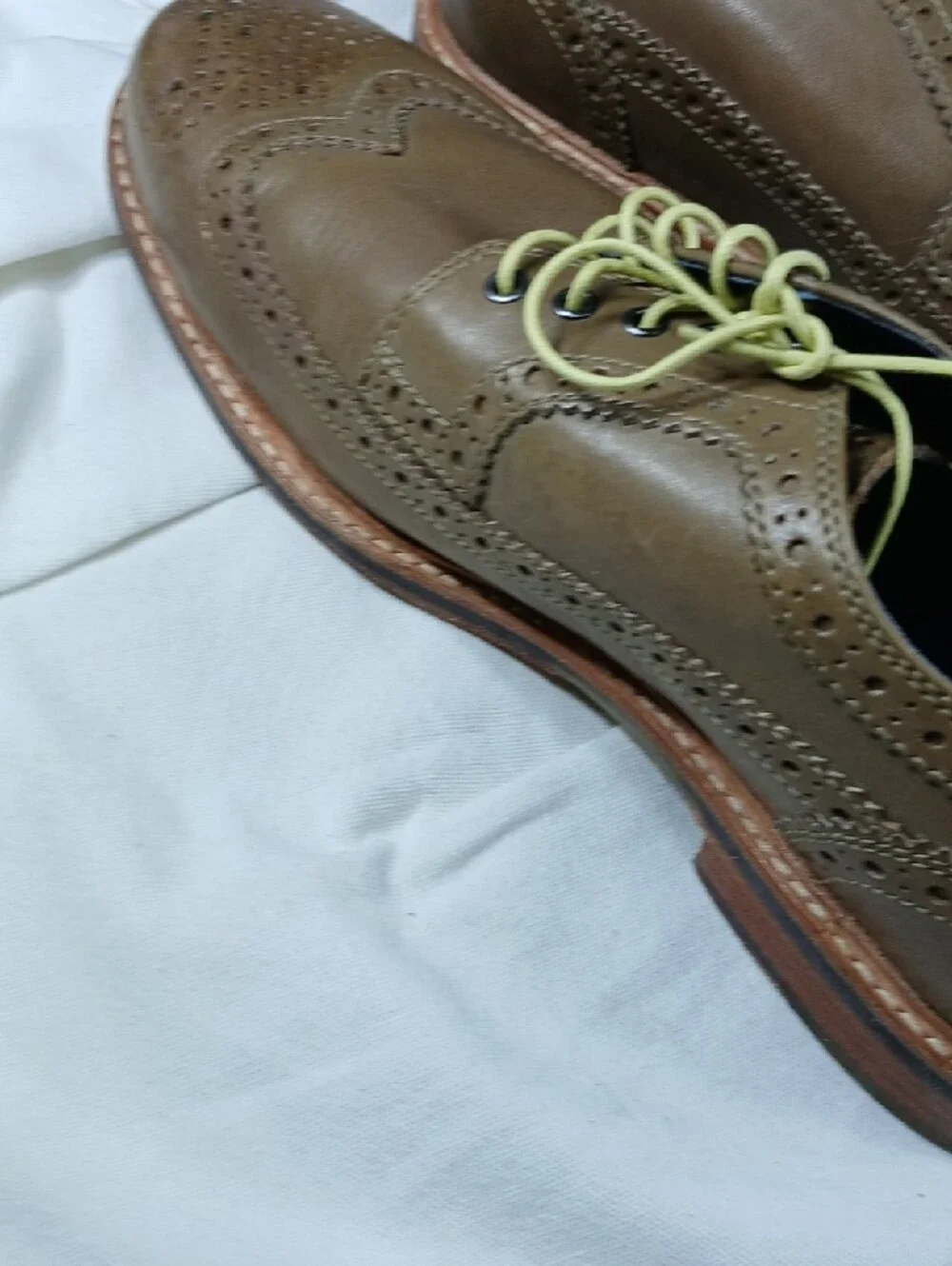 Cole Haan Men’s Wingtip Derby Oxfords in Taupe